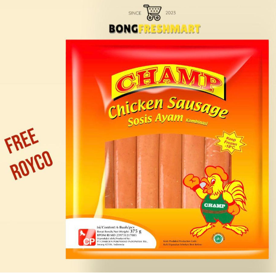 

Champ Chicken Sausage Sosis Ayam Serbaguna Frozen Food 375 GR