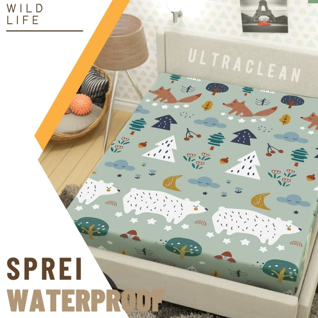 Sprei Waterproof DINO STAR PREMIUM Anti Ompol Tidak Tembus size 90 100 120 140 160 180 &amp; 200