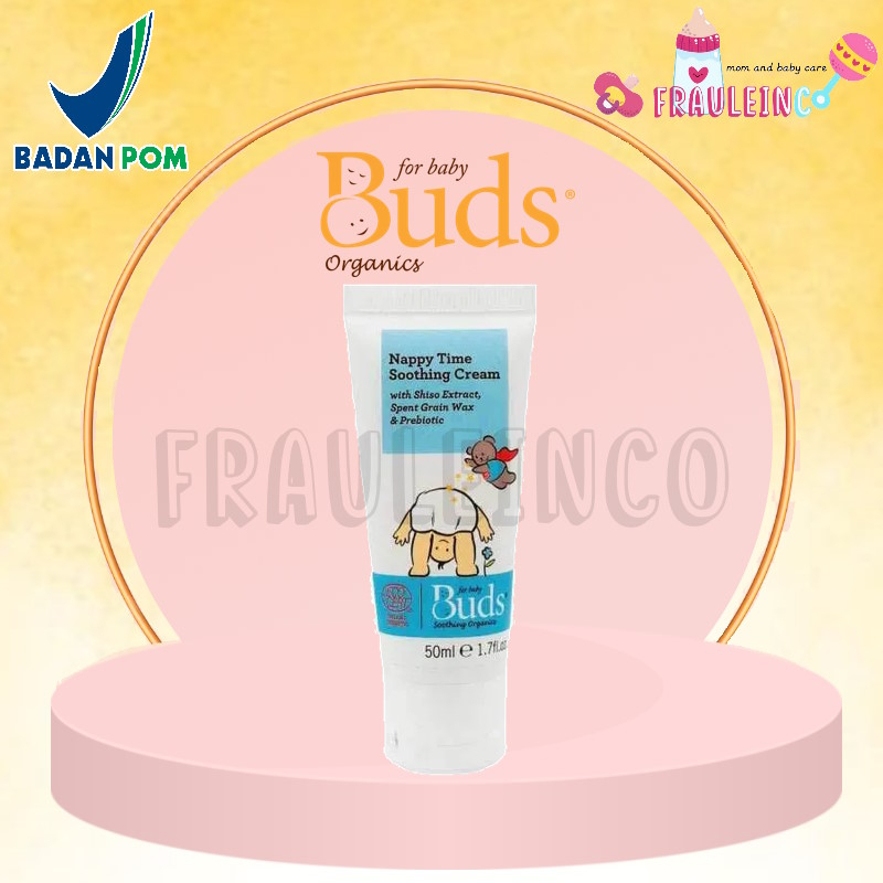 Buds Organics BSO - Nappy Time Soothing Cream 50ml - Krim Penghilang Ruam Popok Organik