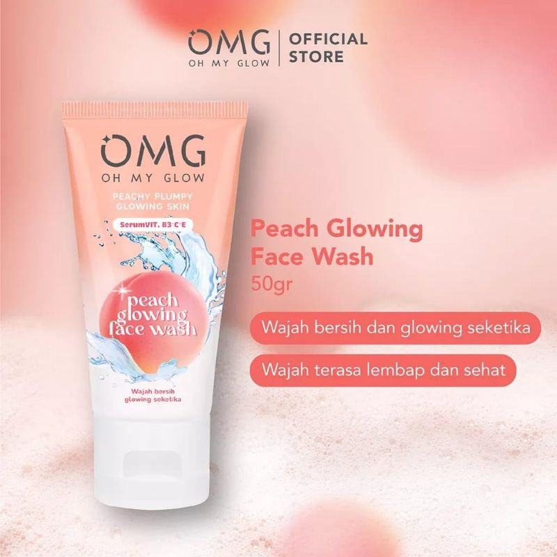 OMG Oh My Glow Peach Glowing Face Wash 50gr