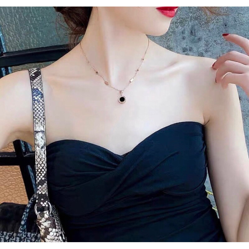 kalung Titanium Bulgari Wanita korea Anti Karat