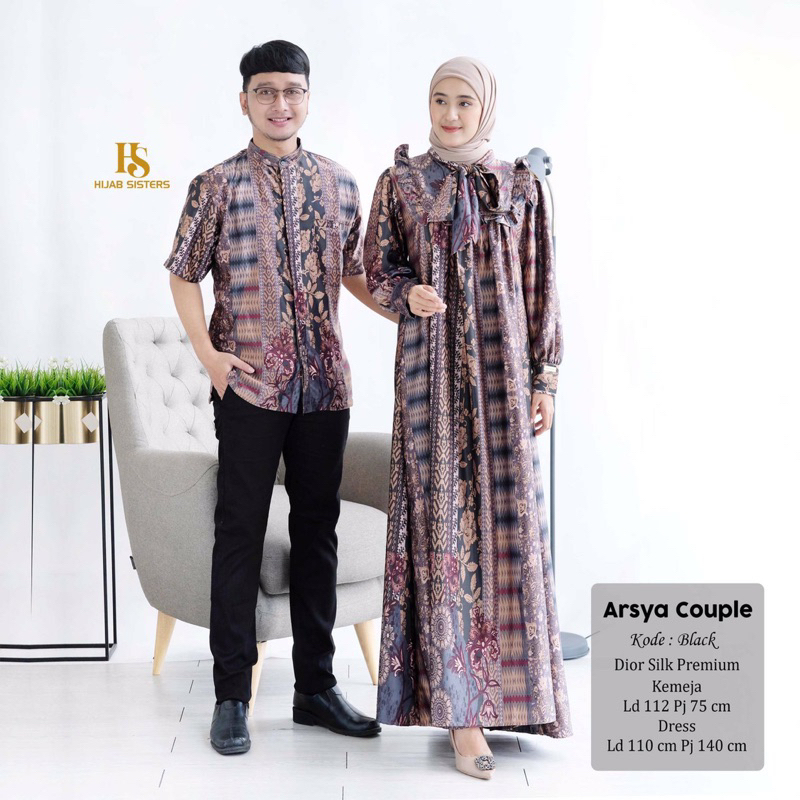 ARSYA COUPLE MUSLIM / BAJU COUPLE LD112cm bahan ARMANI SILK by HIJAB SISTER’S