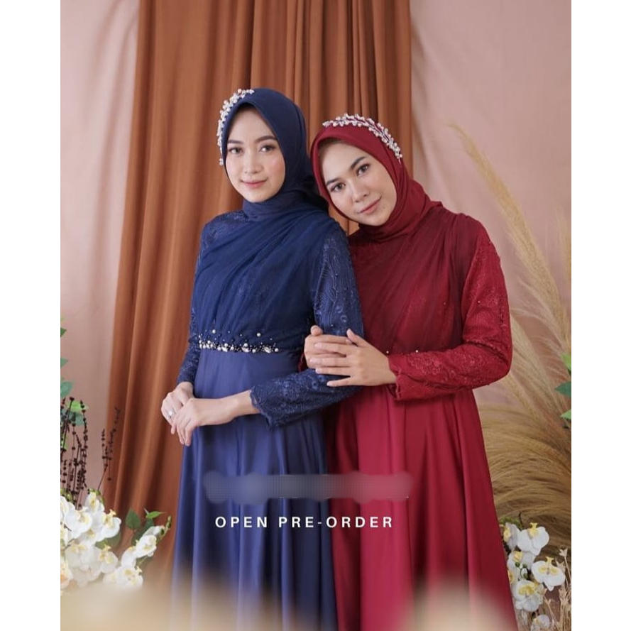 gaun pesta muslimah / gaun tile / gaun pesta kondangan lamaran lebaran / Rossa dress