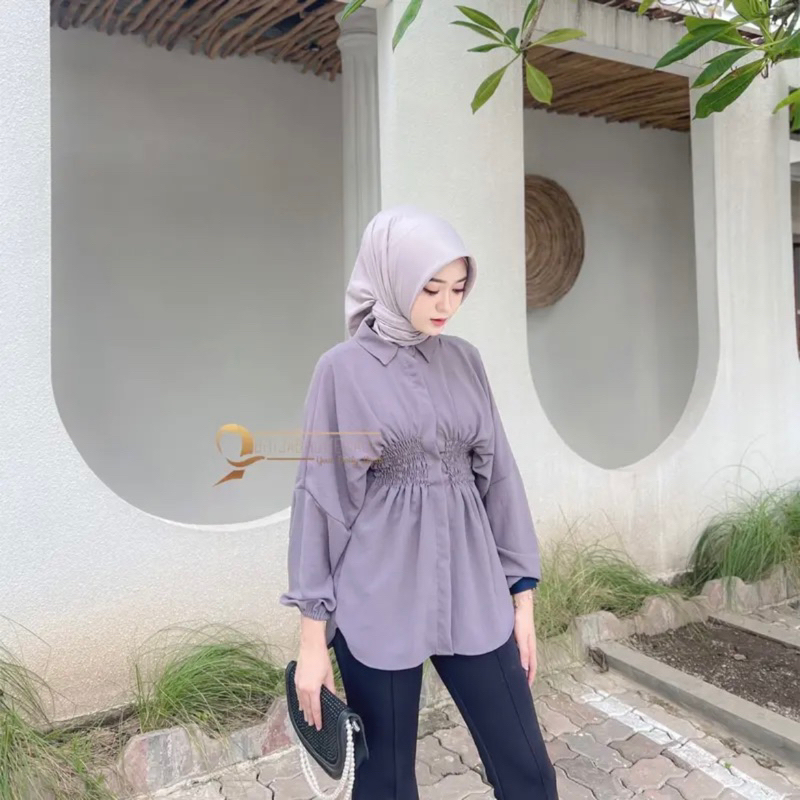 VEBY BLOUSE - Cirebon Cloth | ATASAN WANITA CRINKLE | KEMEJA AULIA