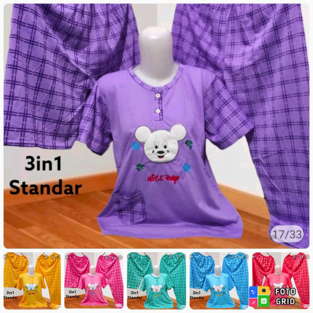 BAJU TIDUR DEWASA MODEL TERBARU/BAJU BOBO/SETELAN TIDUR DEWASA PEREMPUAN