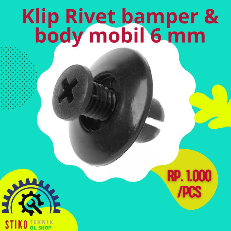 Klip Rivet Bamper (diameter: 6 mm) Mobil Universal