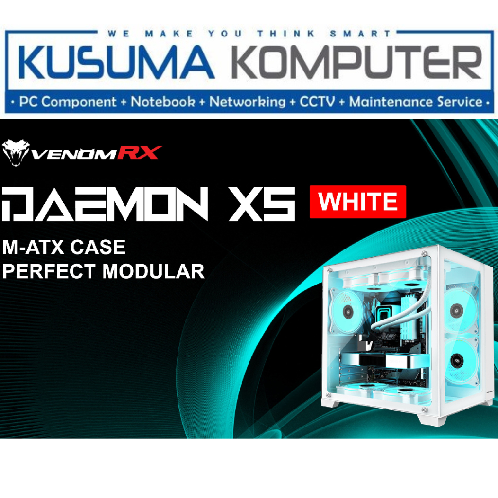 Venomrx DAEMON XS WHITE Micro ATX Casing Gaming PC
