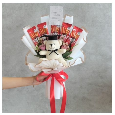 Bouquet Wisuda | Kado Wisuda | Kado Ulang Tahun | Bouquet Bunga | Bouquet Snack | Elmer Living - PAR