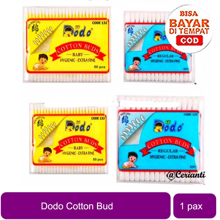 [BAYI KUNING SMALL TIP | ANAK &amp; DEWASA BIRU] [COTTON BUD] Dodo Cotton Bud Buds Swab Korek Kuping Pembersih Telinga Bayi Isi 20 | 50 |_Cerianti