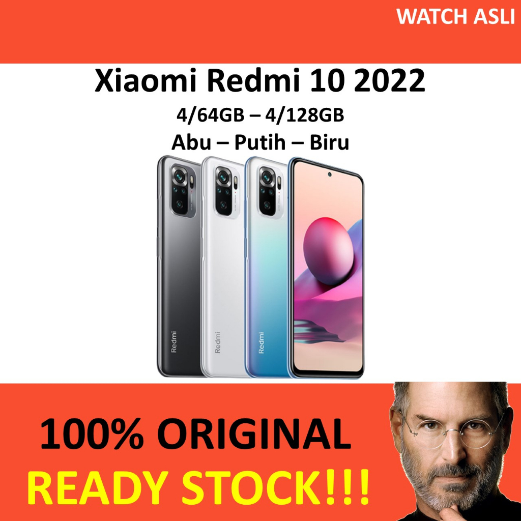 Xiaomi Redmi 10 2022 4/64 6/128 GB 4GB 64GB 6GB 128GB Garansi Resmi