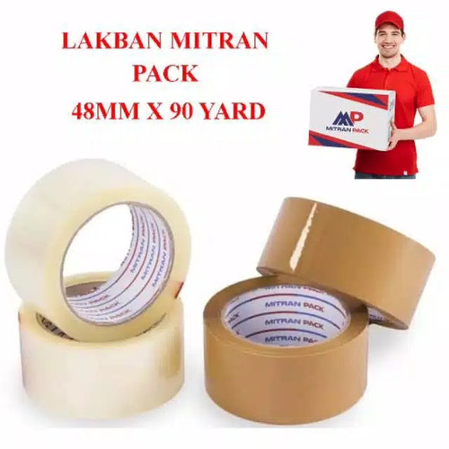 Lakban Mitran Pack 48mm x 90 Yard Bening dan Coklat PASTI FULL