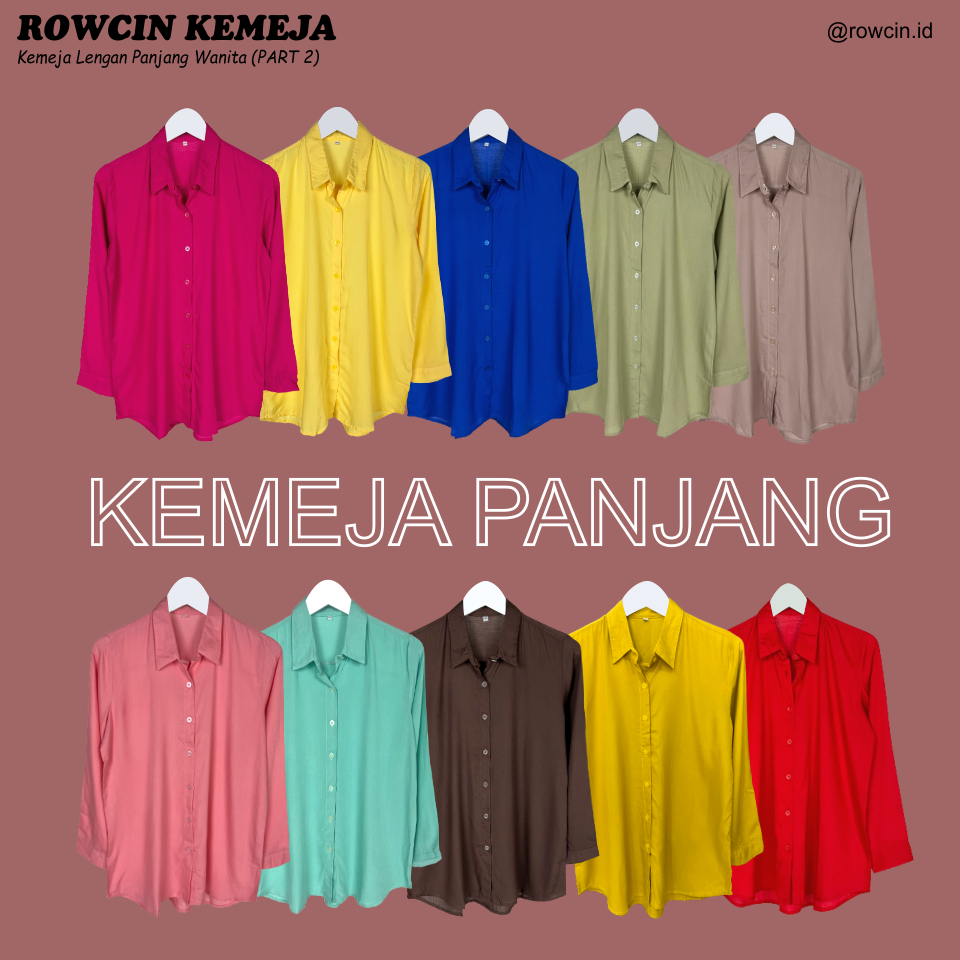 KEMEJA WANITA POLOS LENGAN PANJANG WANITA KATUN RAYON LONG SHIRT ORGANIK PART 2