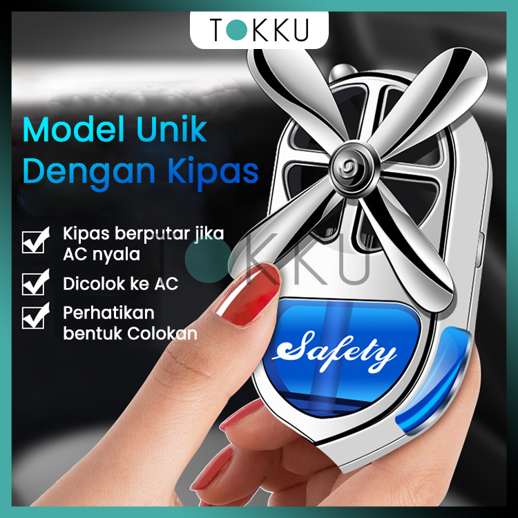 TOKKU Parfum Mobil Pengharum Mobil Colok di AC bentuk Kipas bisa berputar / Unik Awet Segar Model Terbaru