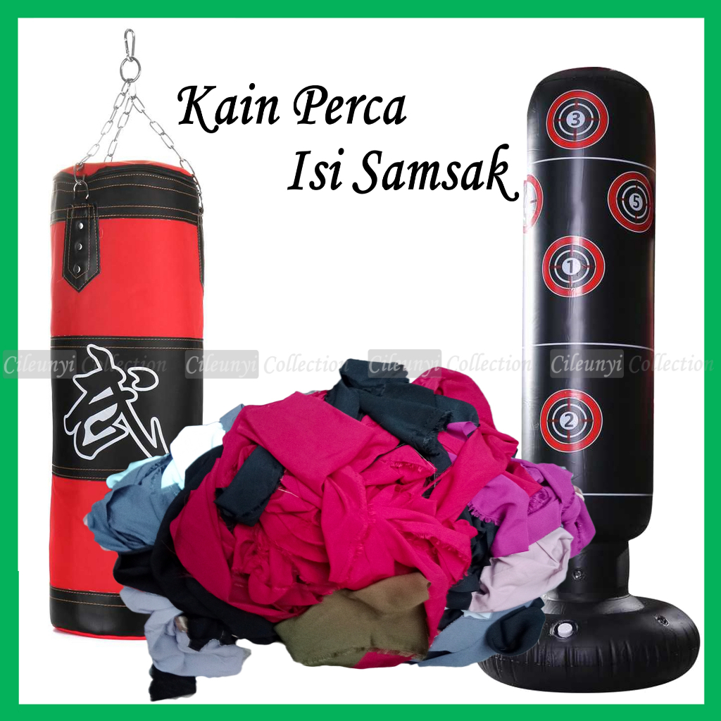 Isi Samsak Tinju Bandung Murah Kain Perca, Punching Bag Beladiri Muaythai  Tinju MMA, Bahan Isian Karet Samsak Pengisi Bantal Guling Boneka Gantung dan Berdiri Berat 1 Kg