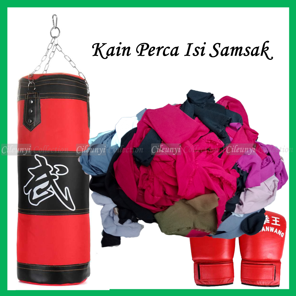 Isi Samsak Tinju Bandung Murah Kain Perca, Punching Bag Beladiri Muaythai  Tinju MMA, Bahan Isian Karet Samsak Pengisi Bantal Guling Boneka Gantung dan Berdiri Berat 1 Kg