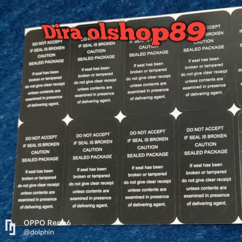 

stiker segel oppo hitam