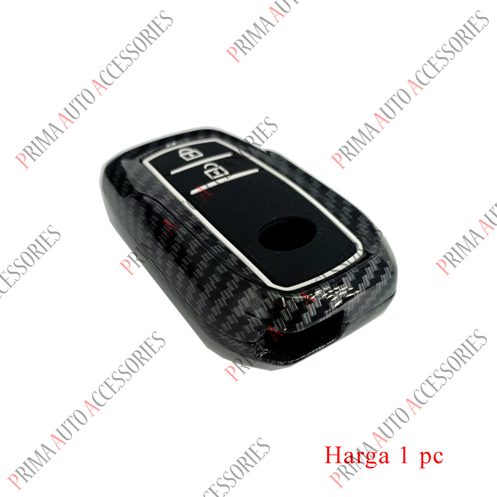 Casing Kunci Remote Mobil Toyota Carbon Fiber - Innova Type Q / Zenix Type G/V 2 Tombol