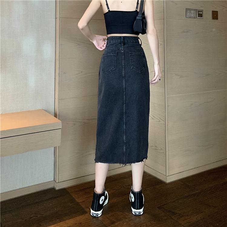 2023terbaru Rok Jeans Wanita rok high waist rok jins panjang wanita rok cewek kekinian rok korea ootd rok span jeans jumbo size 5XL