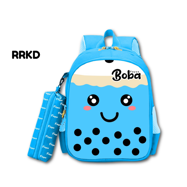 Tas Ransel Sekolah Anak Perempuan Laki Laki TK SD Anti Air Motif Karakter Boba Raarkids