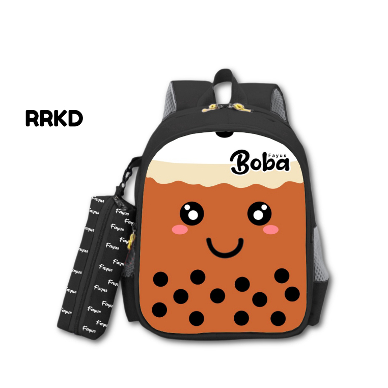 Tas Ransel Sekolah Anak Perempuan Laki Laki TK SD Anti Air Motif Karakter Boba Raarkids