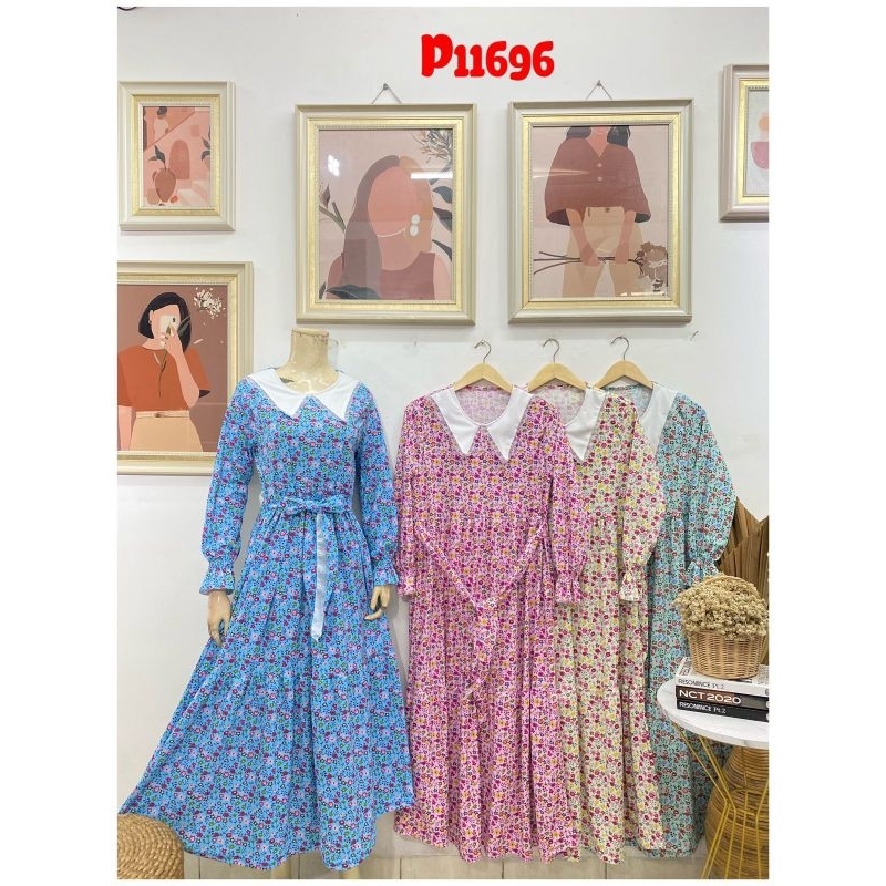 Gamis bunga voxy/Gamis murah/Gamis santai