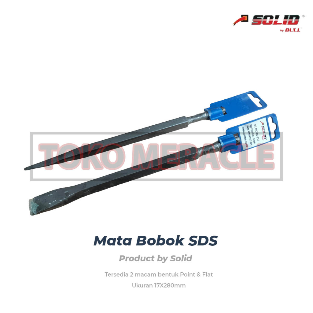 Solid SDS Bobok - Mata Mesin Bobok Lancip Point Flat 17X280mm