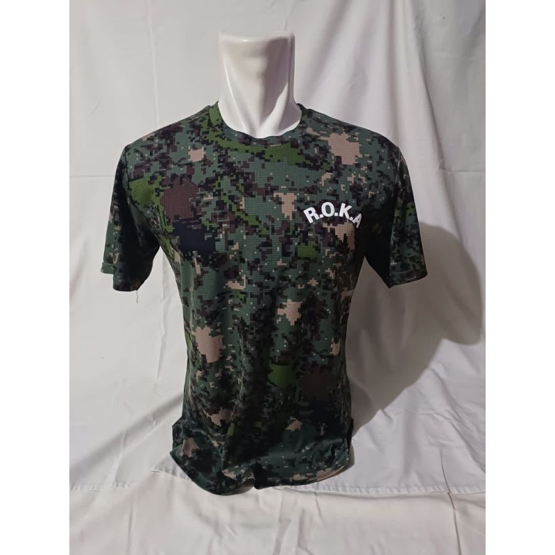 Kaos Dalam Loreng Army Motif ROKA Digital Dengan Sablon Logo Dan Bendera Korea