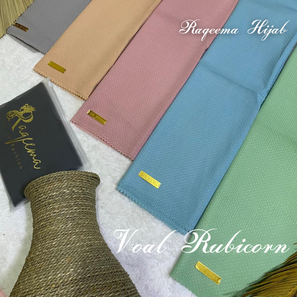 Hijab Voal Premium Rubicorn Segiempat by Raqeema FREE POUCH