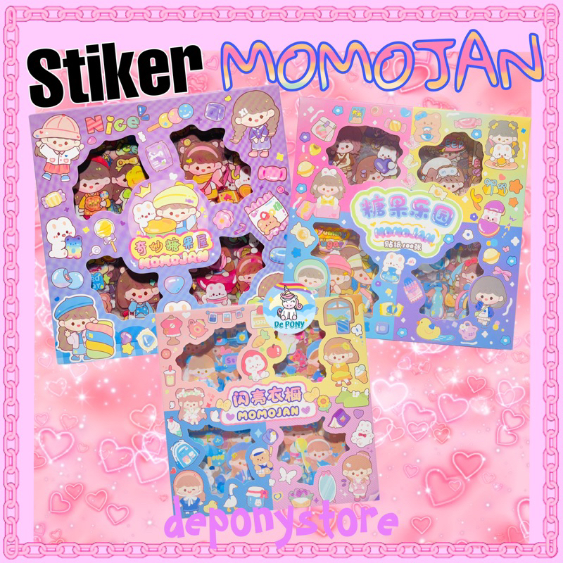 Sticker New Momojan Stiker Jurnal Rainbow 100pc