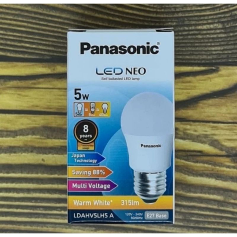 Lampu Led 5 Watt Warm White / Cahaya Kuning Panasonic Neo