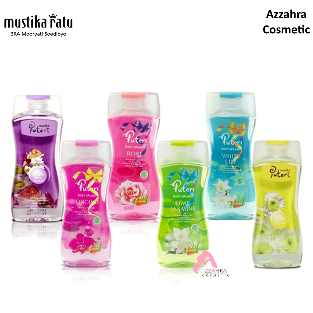 Mustika Puteri Body Splash Chamomile | Crysant | Flower Bouquet | Rose | Orchid | Lime Jasmine | Lily 135ml 245ml