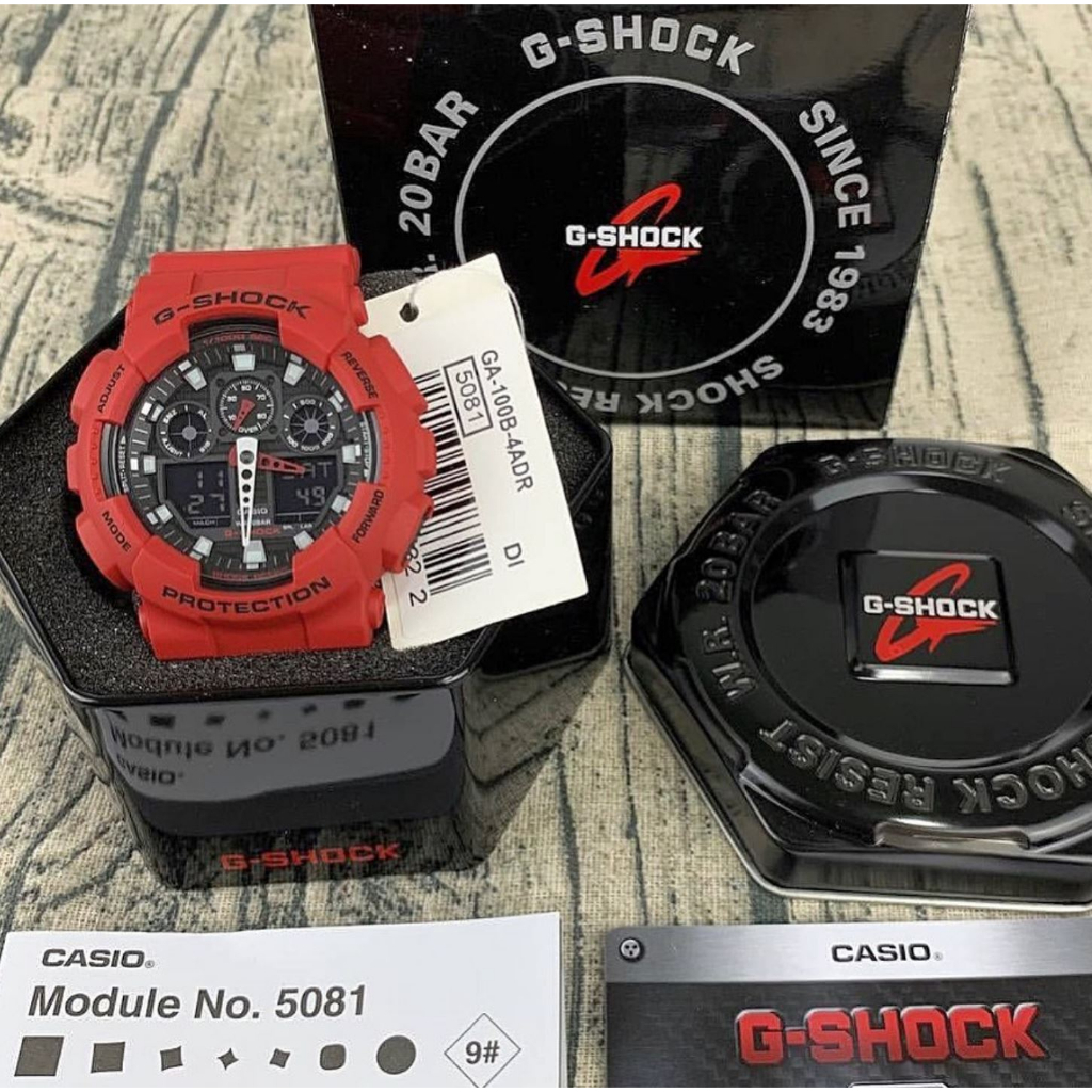 Jam Casio G-Shock G Shock GShock GA110 GA-100B-4A Red Series