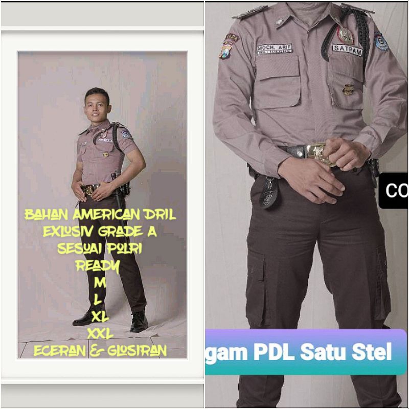 Mssashop Setelan Pdl Satpam Pdl Hitam Krem Baju Seragam Security Cream Pdl Coklat Krem Satpam Terbaru 2023