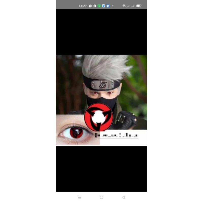 Softlens animasi naruto kakashi - lensa mata anime costplay