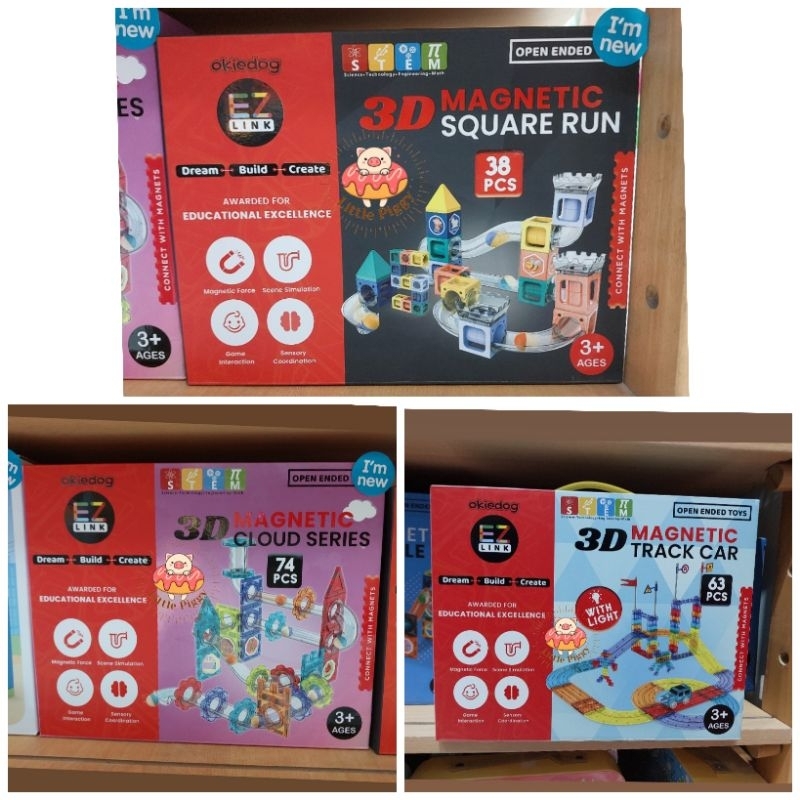 Okiedog magnetic track car square cloud series