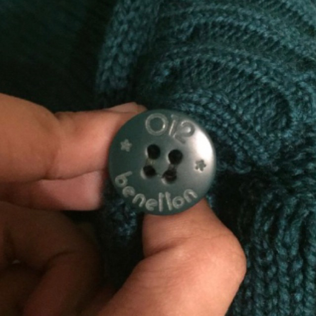 benetton cardigan kardigan outerwear luaran preloved top europe atasan rajut knit italy green hijau