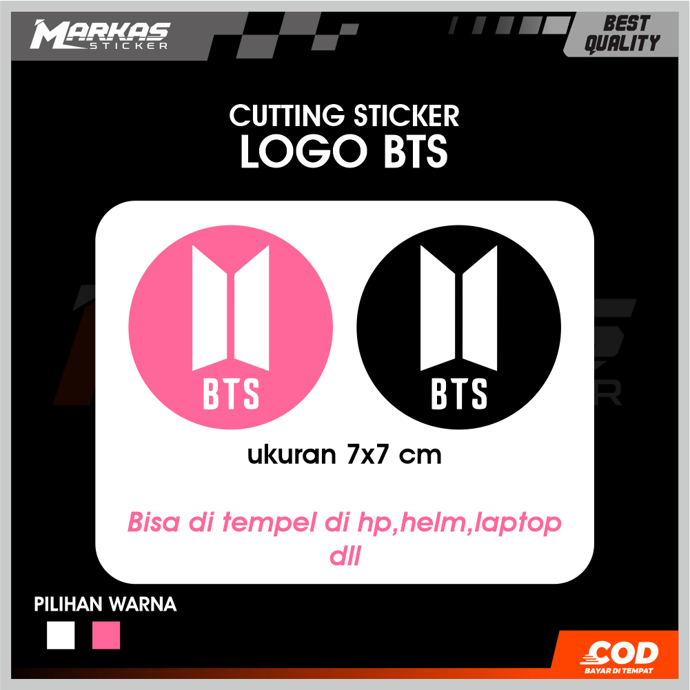 STICKER CUTTING LOGO BTS STIKER BTS stiker hp,motor ,helm stiker murah