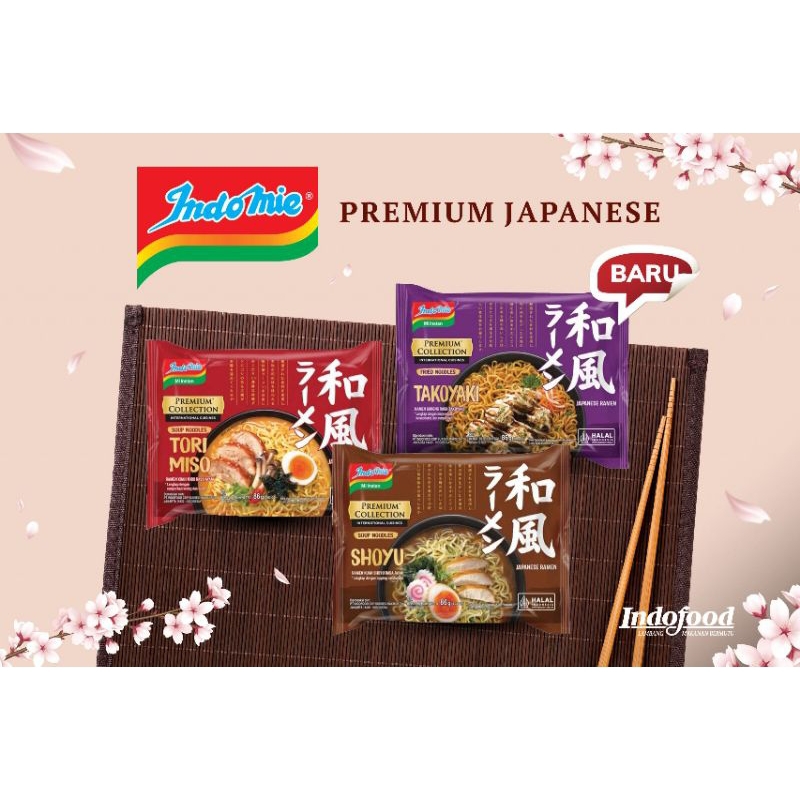 

MIE INSTANT INDOMIE PREMIUM JAPANESE RAMEN SERIES | SHOYU | TAKOYAKI | TORI MISO