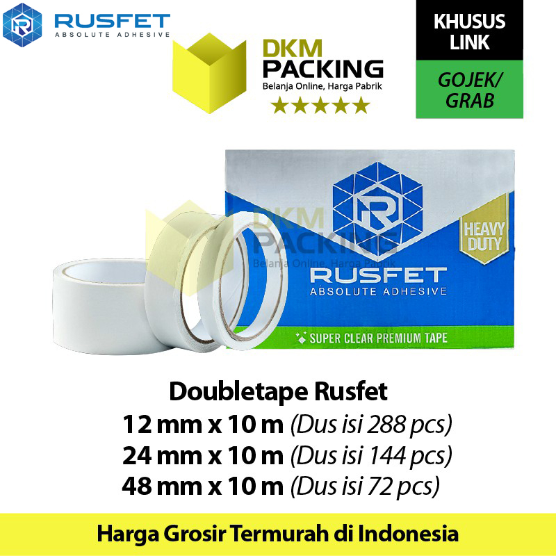 

Double Tape SUPER LENGKET DOUBLE TAPE RUSFET OPP TAPE TERMURAH OJOL /DUS