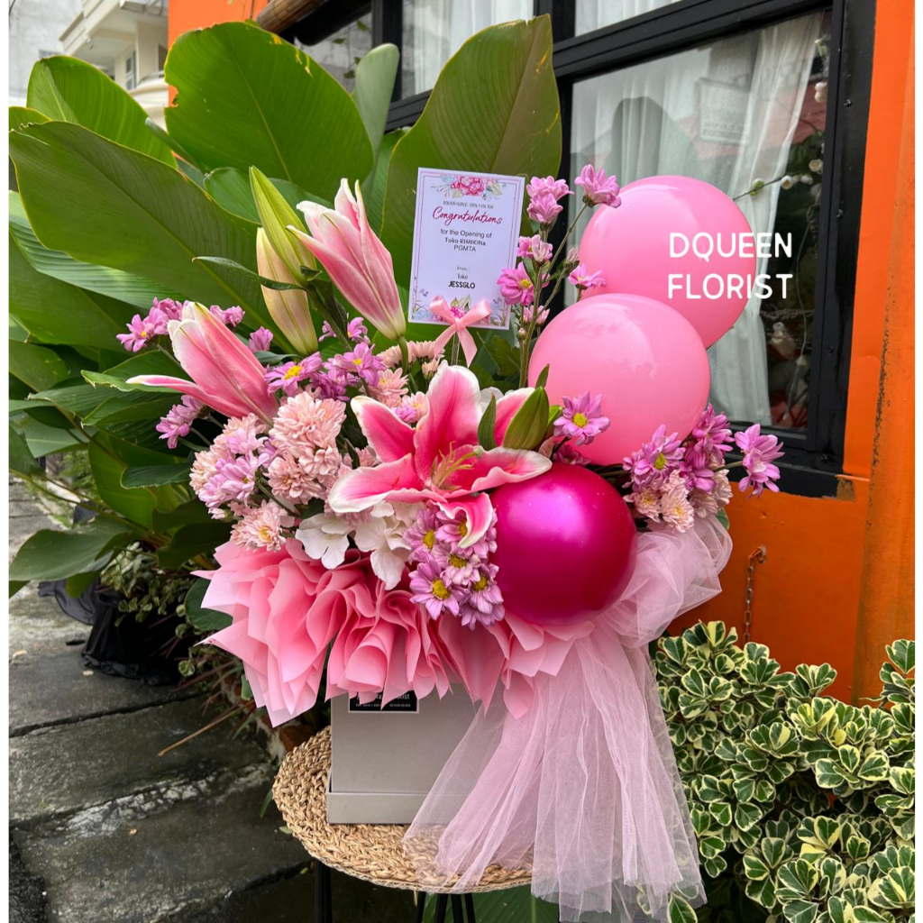 Dqueen Florist - Bunga Box Gift Karangan Bunga Ucapan Selamat Ultah Birthday Wisuda Graduation Wedding Lahiran New Born Grand Opening