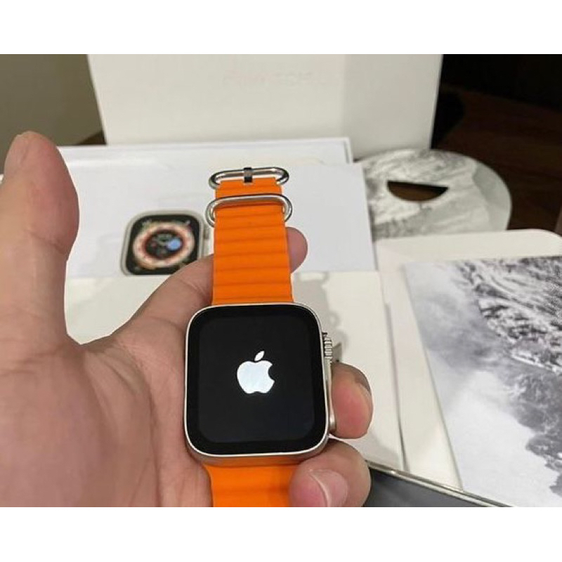 Apple watch ultra 49mm (clone). titanium case with midnight ocean band
