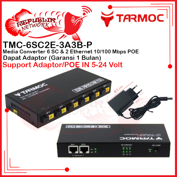 Tarmoc Media Converter 6 FO 2 LAN PoE | 6 SC 2 Rj45 PoE | 6FO 2LAN / 6 FO 2 LAN suport poe