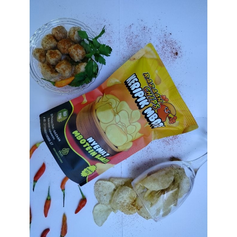 

Camilan/Keripik/Talas/Mbote/Enak/Bakso pedas