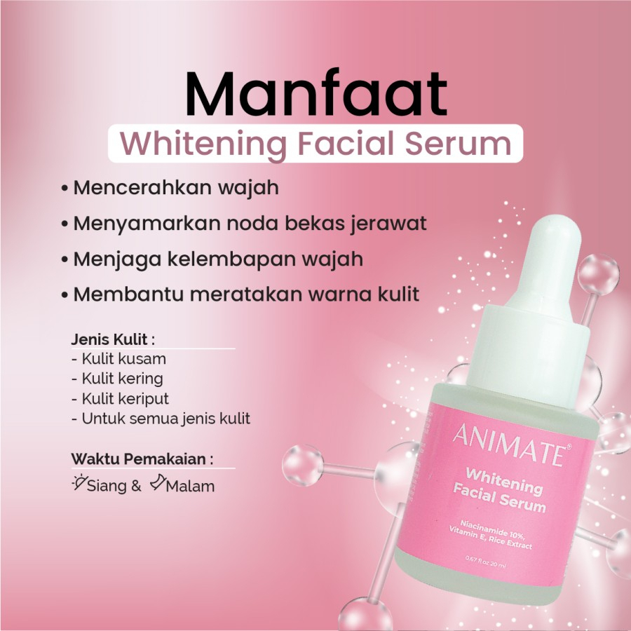 ✨ AKU MURAH ✨ ANIMATE Whitening Facial Serum 20 ml - ORIGINAL