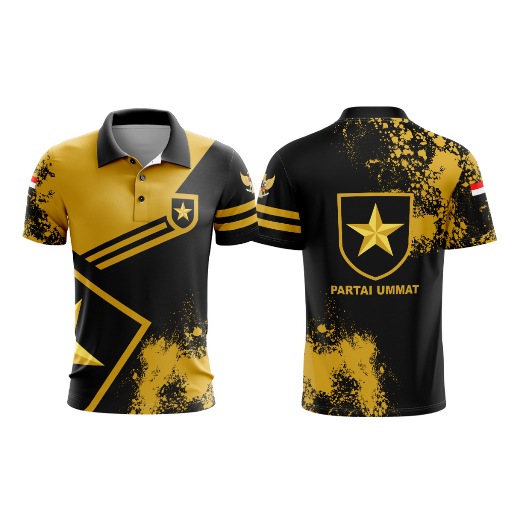 Kaos Baju Polo Pria PARTAI UMMAT Custom Fullprint Sublime 02