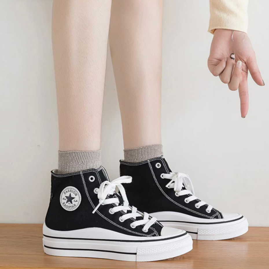 AVANCEID SIZE 36-41 1880 Sepatu Sneakers Wanita Sekolah Kerja Putih Hitam Import