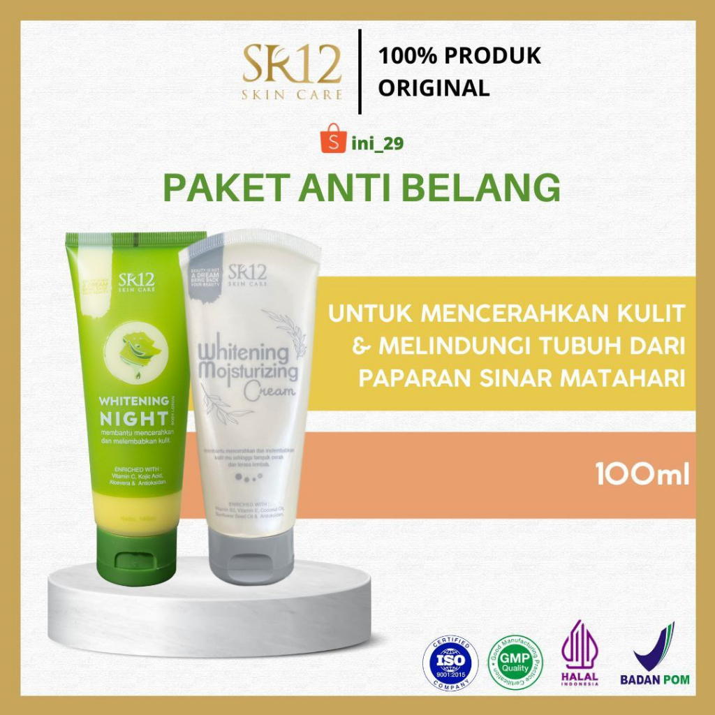 LOTION PEMUTIH BADAN BPOM / WHITENING BODY LOTION SR12 / LOTION PENCERAH AMAN &amp; ALAMI LOTION NIGHT