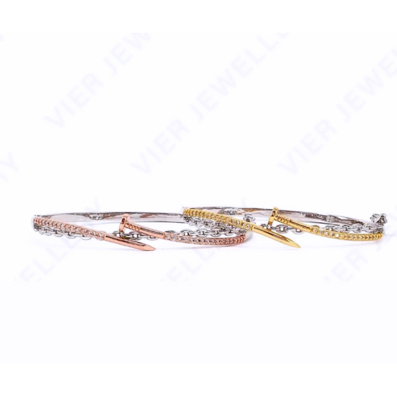 Qrjewellery - Gelang Paku Nail Kode 012412 Vier Lapis Emas
