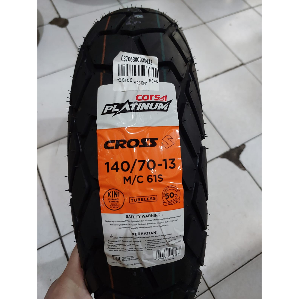 Ban CORSA 140/70-13 PLATINUM CROSS TUBELESS YAMAHA DEPAN NMAX
