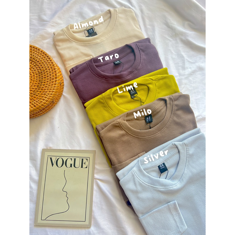 KAOS H&amp;M BASIC RIB PREMIUM T-SHIRT